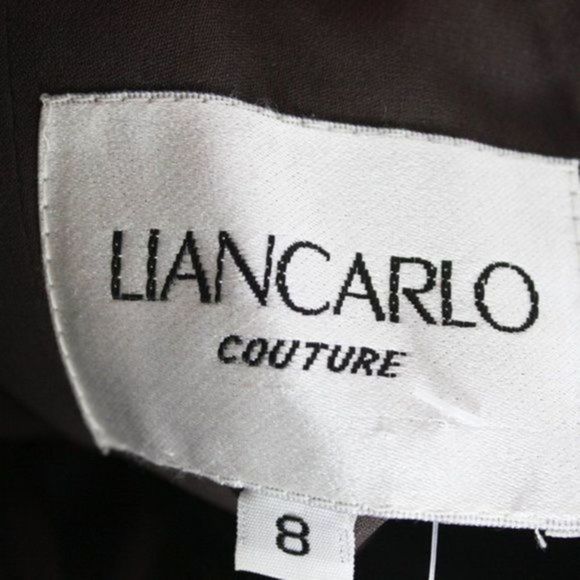 LIANCARLO COUTURE Beaded Brown Silk Long Evening Gown Size 8 - Picture 9 of 9